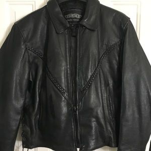 Genuine leather motorcycle jacket